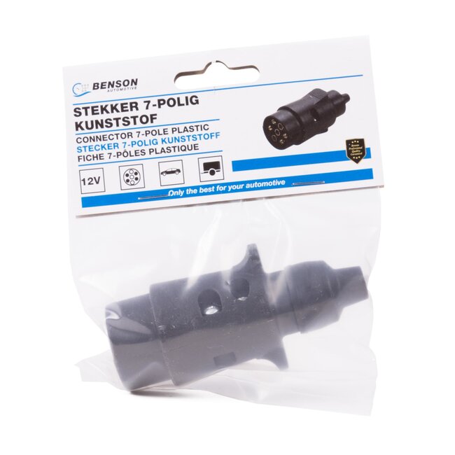 Benson 7-polige trailerstekker - kunststof - eenvoudig te installeren - duurzaam - 12 volt
