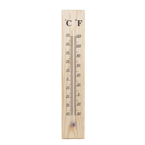 Benson Hout Thermometer - Celsius/ Fahrenheit - 40 Graden tot + 50 Graden Benson Hout Thermometer - Celsius/ Fahrenheit - 40 Graden tot + 50 Graden
