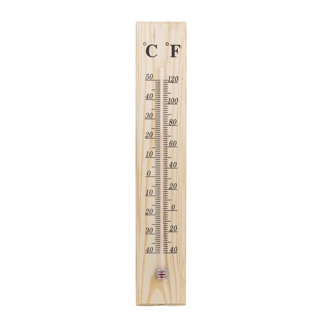 Benson Hout Thermometer - Celsius/ Fahrenheit - 40 Graden tot + 50 Graden