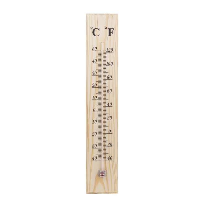 Benson Houten thermometer - binnen en buiten - -40 tot +50 graden - met ophangoogje