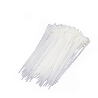 Hofftech Tie ribs met oog en schroefbaar - 4.8 x 200 mm - wit - set van 100 stuks
