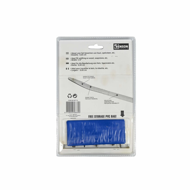 Benson 8-delige houtrasp set - massief staal - ideaal voor hout en speksteen - 185 mm