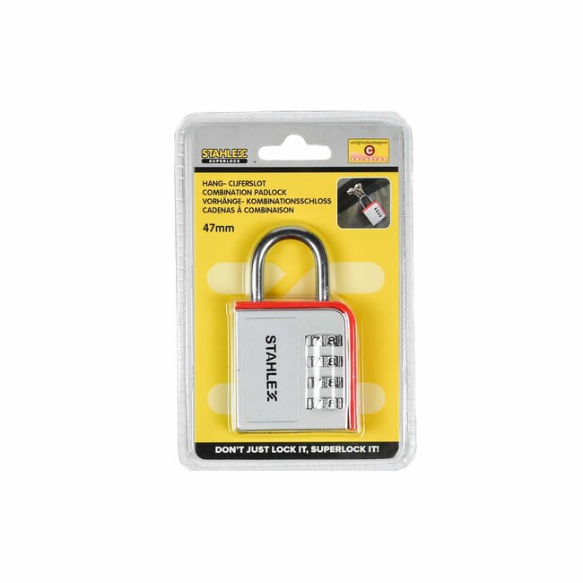 Stahlex Hangslot met cijfercode - aluminium - 85 mm - 4-cijferige combinatie