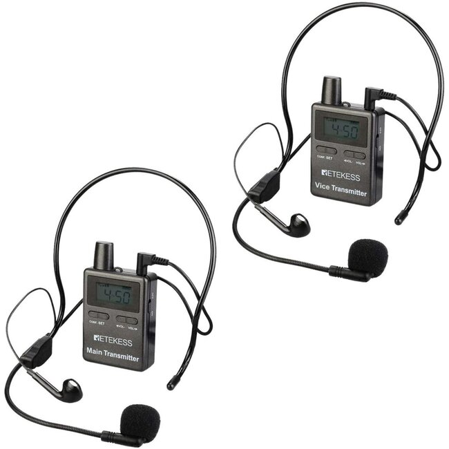 Retekess Draadloze instructieset - 2.4 GHz - Compleet voor paardrijden - 10 uur batterij - Zwart