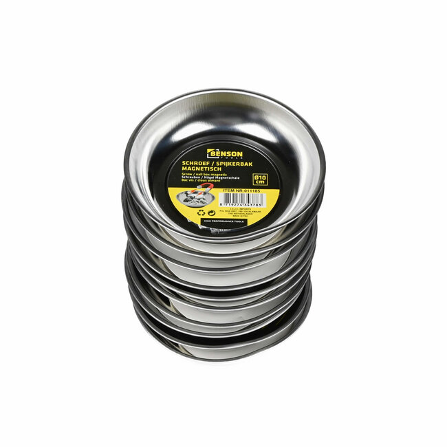 Benson Schroef- en spijkerbak met magneet - Ø 10 cm - roestvrij staal - antislip