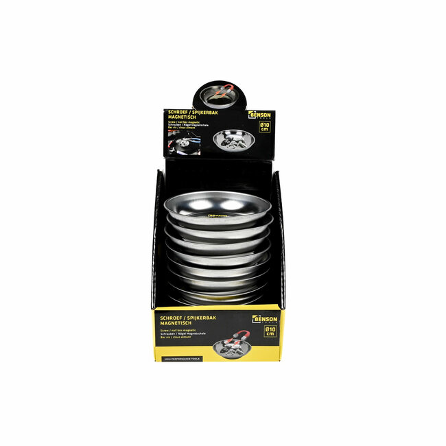 Benson Schroef- en spijkerbak met magneet - Ø 10 cm - roestvrij staal - antislip