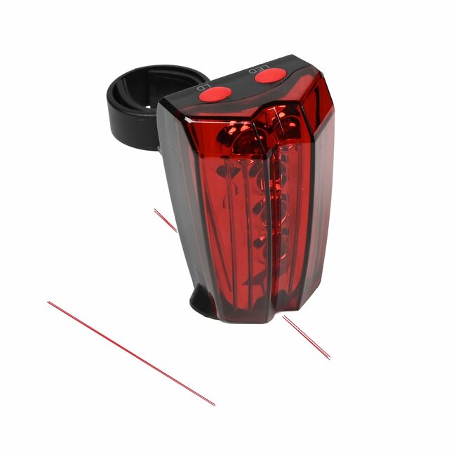 Benson Fietsachterlicht - 5 LED - Laserstralen - 2 Functies - Spatwaterdicht