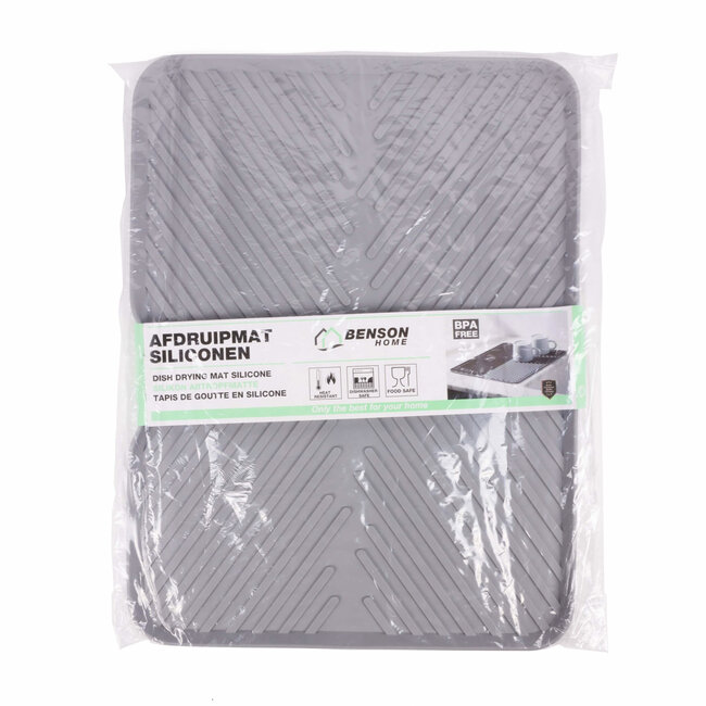 Benson Siliconen afdruipmat - hittebestendig - 40.6 x 37 cm - grijs