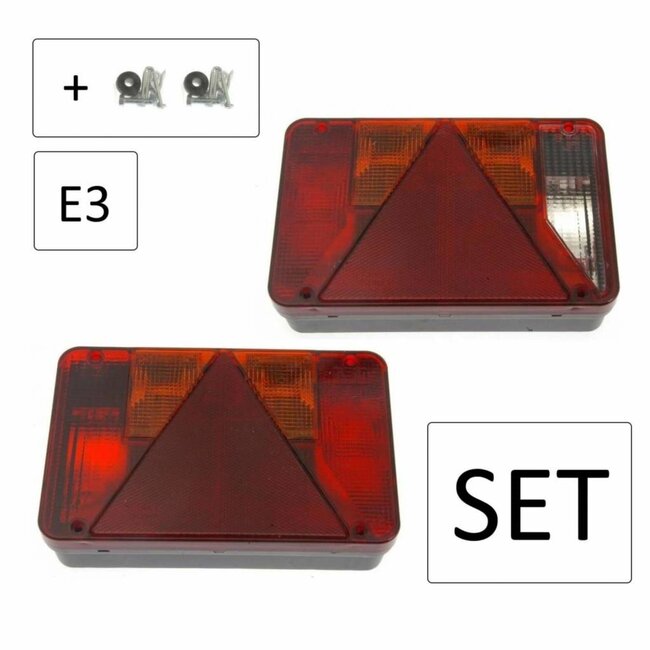 Benson Achterlicht set caravan - 5 functies - 220 x 140 mm - links/rechts - ECE goedgekeurd