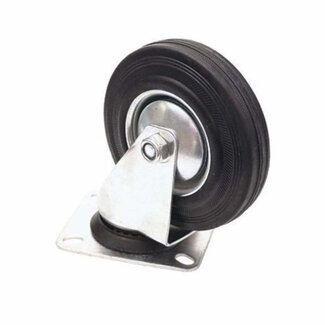 Benson Zwenkwiel - Ø 75 mm - Massief Rubber - Maximale Belasting 50 kg - Stalen Frame