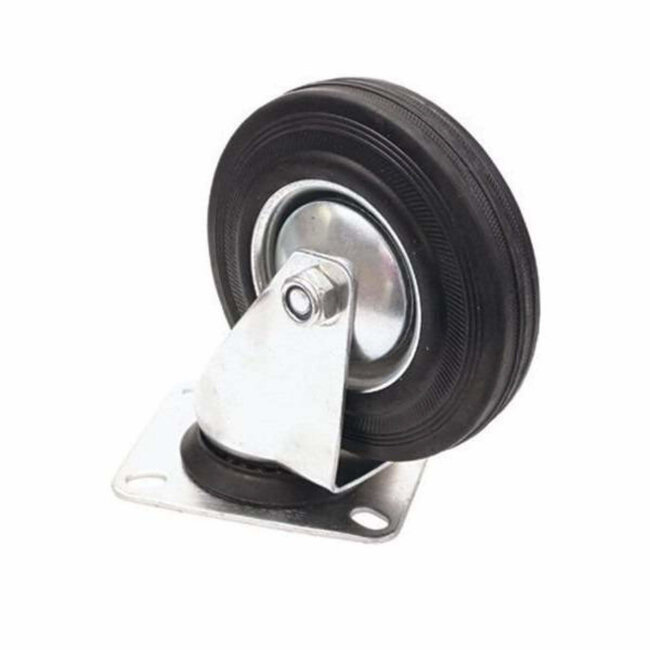 Benson Zwenkwiel - Ø 75 mm - Massief Rubber - Maximale Belasting 50 kg - Stalen Frame