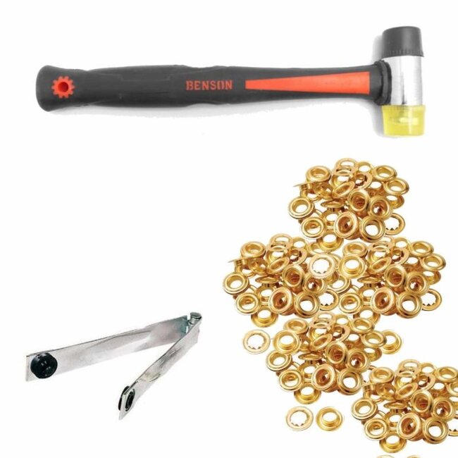 Benson Zeilringtang met hamer - Inclusief 100 ogen - Binnendiameter 10 mm