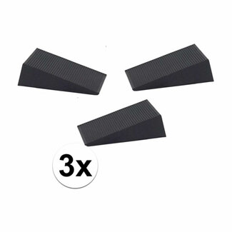 Benson Set van 3 flexibele deurstoppers - PVC - zwart - 16 mm - duurzaam