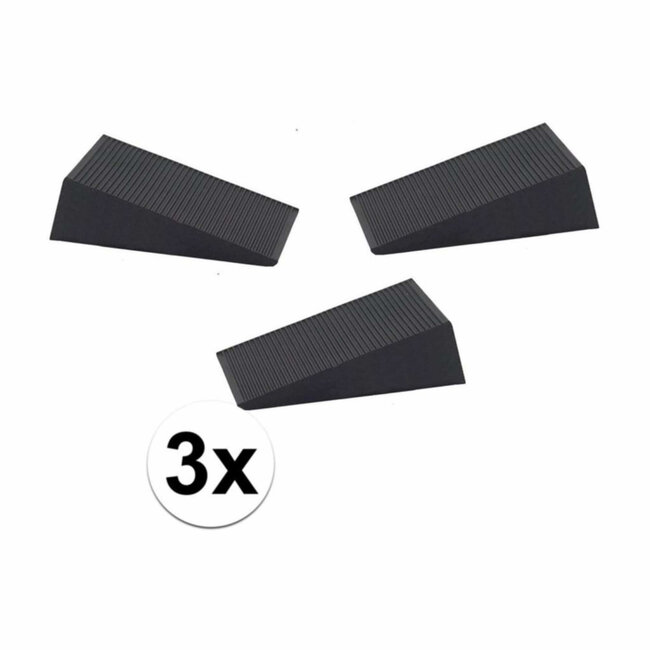 Benson Set van 3 flexibele deurstoppers - PVC - zwart - 16 mm - duurzaam