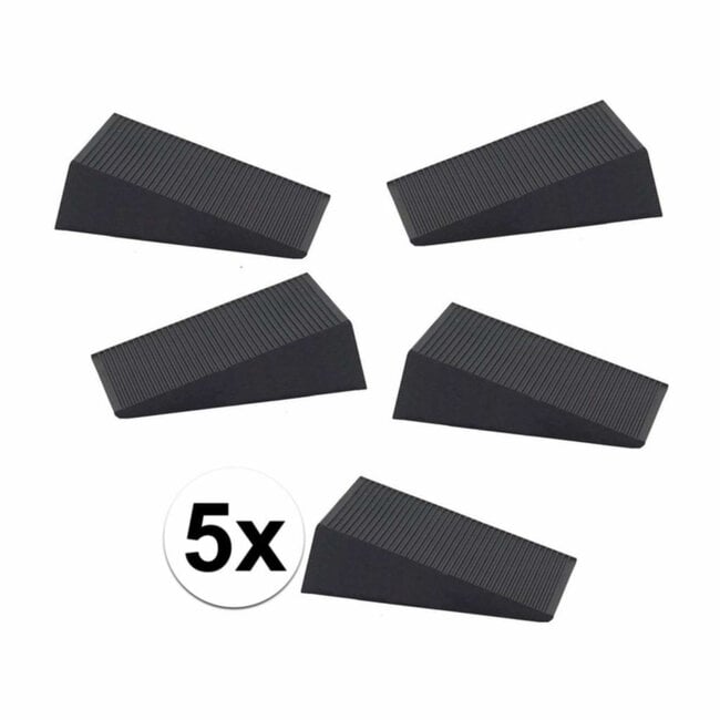 Benson Flexibele deurstopper - PVC - 100 kg - zwart - 5 stuks