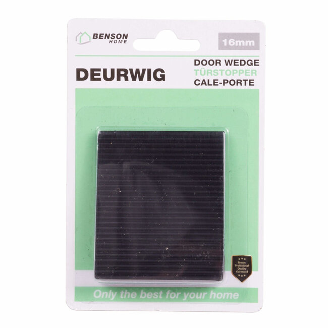 Benson Flexibele deurstopper - set van 2 - zwart - houdt deuren tot 100 kg open - duurzaam PVC