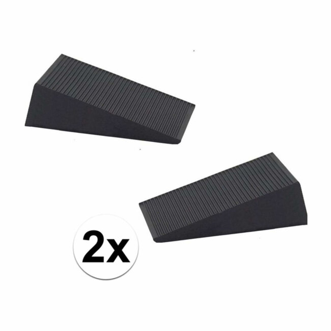 Benson Flexibele deurstopper - set van 2 - zwart - houdt deuren tot 100 kg open - duurzaam PVC