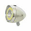 Benson Retro fietskoplamp - 3 LED's - COB ring - chroom - 12 lux - inclusief batterijen