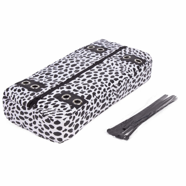 Lastpak Bagagedragerkussen - Animal Dots - Comfortabel en Trendy - 32 x 15 x 5 cm - Wit/Zwart