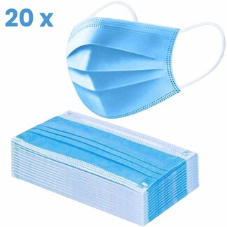 Benson Wegwerpmaskers - 3-laags - Antibacterieel - Verstelbaar - 20 stuks