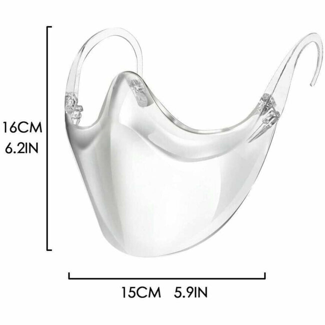 Benson Transparant mondkapje met brilpootjes - herbruikbaar en comfortabel