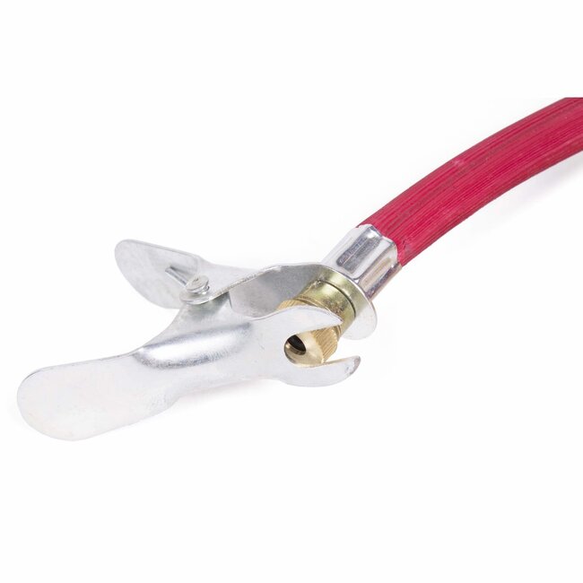 Benson Klassieke fietspomp - houten voetplaat - max 3 bar - handmatig - zwart/rood