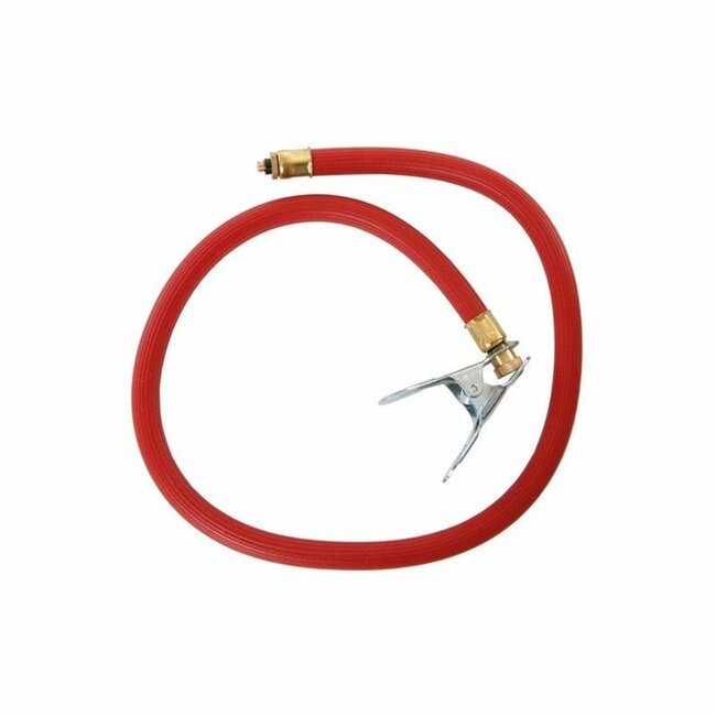 Benson Klassieke fietspomp - houten voetplaat - max 3 bar - handmatig - zwart/rood