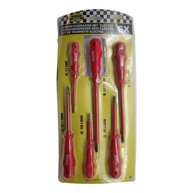 Benson Schroevendraaierset - 6 delig - Elektrische bescherming - Veilig klussen