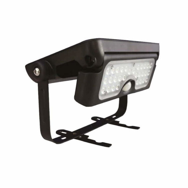 Hofftech Krachtige solar LED-schijnwerper - 500 lumen - Bewegingssensor - 30 SMD LEDs - 90° lichtbundel - 4000K