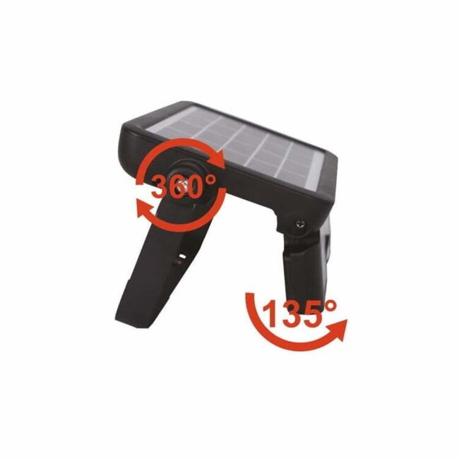 Hofftech Krachtige solar LED-schijnwerper - 500 lumen - Bewegingssensor - 30 SMD LEDs - 90° lichtbundel - 4000K