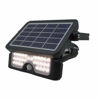 Hofftech Krachtige solar LED-schijnwerper - 500 lumen - Bewegingssensor - 30 SMD LEDs - 90° lichtbundel - 4000K