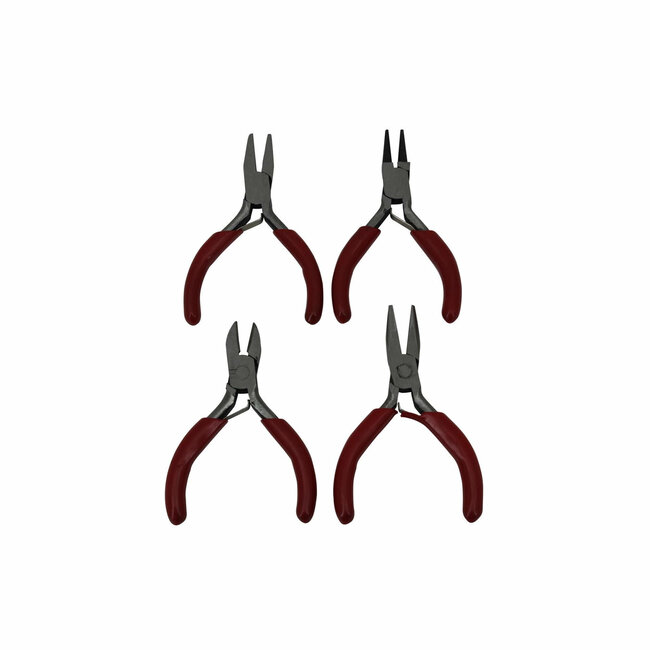 Hofftech Mini tangenset - 4 delig - 80 mm - ergonomisch ontwerp - hoogwaardig materiaal