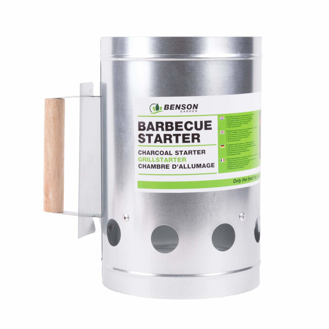 Benson Houtskoolstarter - RVS - Hitteschild - Stevige handgreep - 27 x 16 cm
