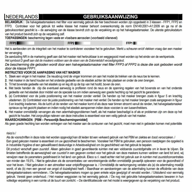 Anysound 4-laags FFP2 medische mondmaskers - wit - 10 stuks - met neusclip