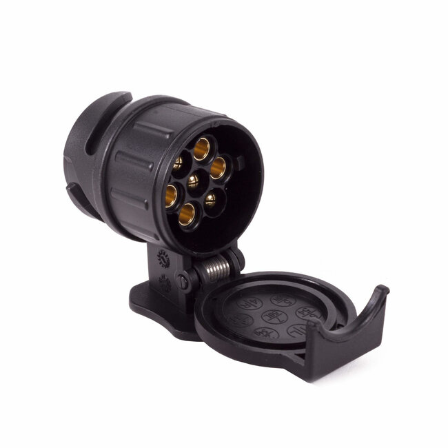 Benson Verloopstekker aanhanger - 13-polig naar 7-polig - duurzame ABS-constructie - messing contacten - vergrendelingshaak