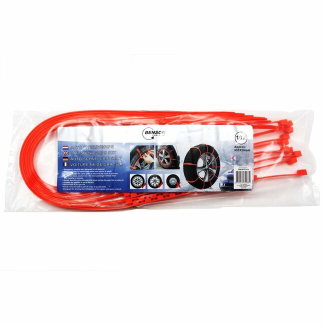 Benson Auto sneeuwgrips - 10-delig - Voor velgen tot 22 inch - Oranje