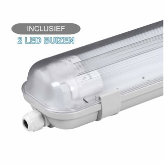 Hofftech LED TL Armatuur 120 cm - 6000K - IP65 - Incl. flikkervrije 2 x 18 Watt (Dubbel) LED Buizen - 3960 Lumen