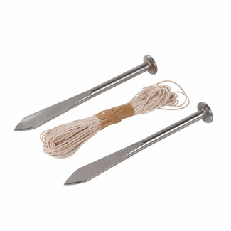 Silverline Piketten gesmeed metaal - roestbestendig - 160 mm - met 10 m metselkoord - 2 stuks - voor uitzetten en bestrating