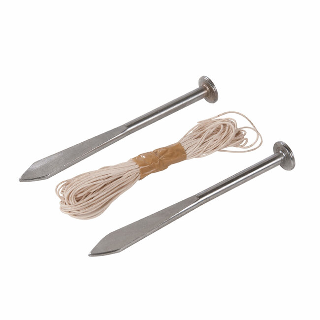Silverline Piketten set - 160 mm - Inclusief 10 meter metselkoord - Gesmeed en roestbestendig