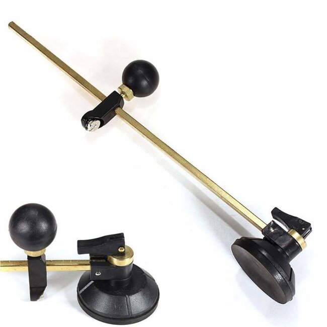 Silverline Glassnijder cirkelsnijder - wolfraamcarbide - verstelbare diameter 65-300 mm - messingkleurig - glas 2-8 mm