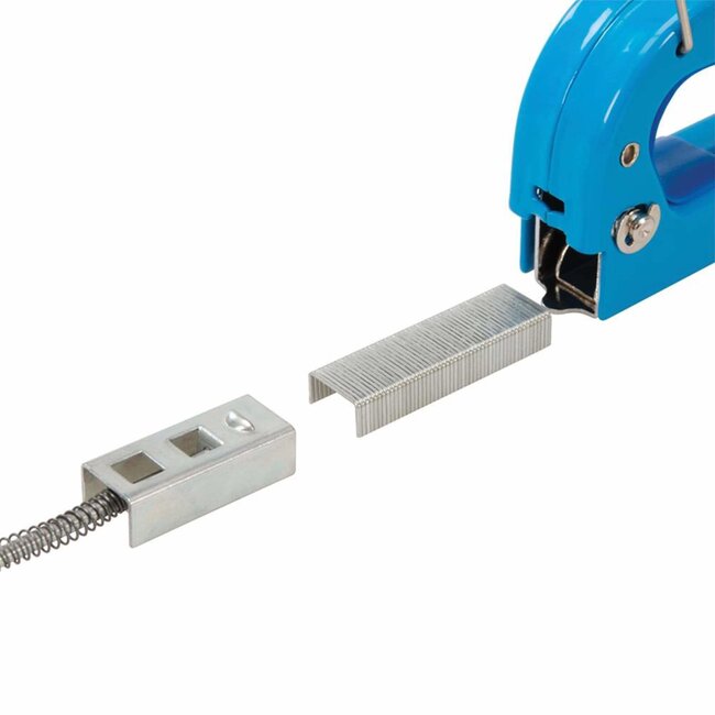 Silverline Handtacker - staal - met ontnieter - 4-8 mm type 53 - verchroomd - inclusief 100 nietjes - bekleding en knutselwerk