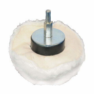 Silverline polijstkussen voor boormachine - katoen - diameter 110 mm - wit - 6 mm schacht - polijsten auto-interieur