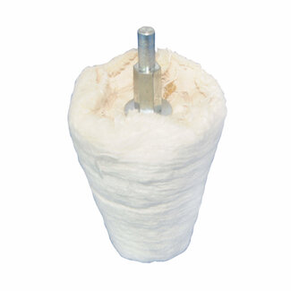 Silverline Polijstkegel - katoen - voor polijsten van holle en bolle oppervlakken - Ø 50 mm, spitse kegel 30 mm - wit