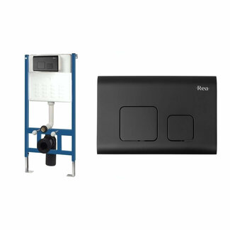 REA Dual Flush Inbouwreservoir H112 + Drukplaat F - Mat Zwart