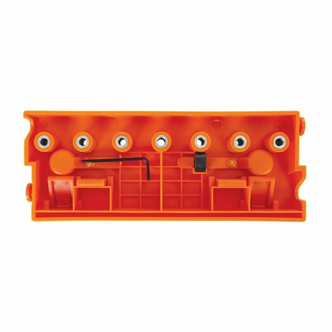 Triton Schappenmal en boormal - kunststof - 7 boorgeleidingen, 32 mm hart-op-hart - kliksysteem, diepte 30/50 mm - kasten