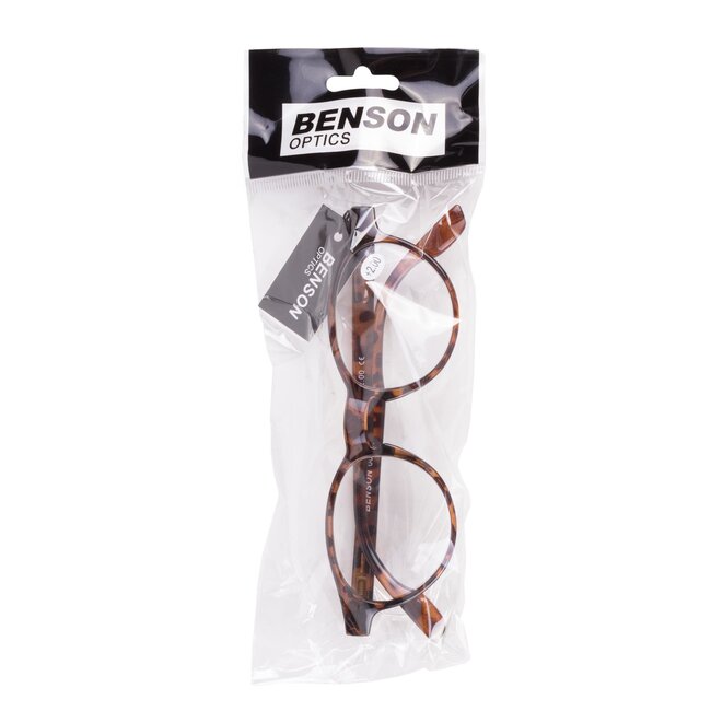Benson Stijlvolle leesbril - lichtgewicht - bruin schilpadmotief - sterkte +1.00