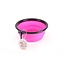 Benson Opvouwbare voerbak voor huisdieren - siliconen - 13 cm - roze met zwarte rand
