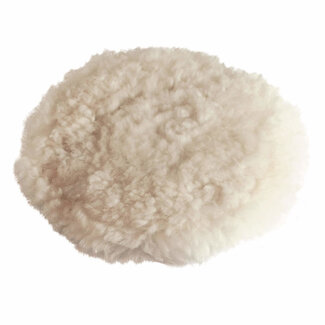 Silverline Polijstpad lamswol - klittenband - 180 mm - wit - voor polijstmachines, hoogglans auto- en lakonderhoud