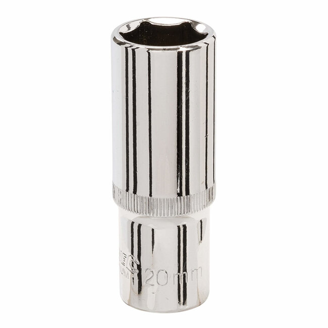 Silverline Diepe zeskantdop 20 mm - chroom-vanadiumstaal - roestbestendig - verchroomd - voor 1/2 inch aandrijving