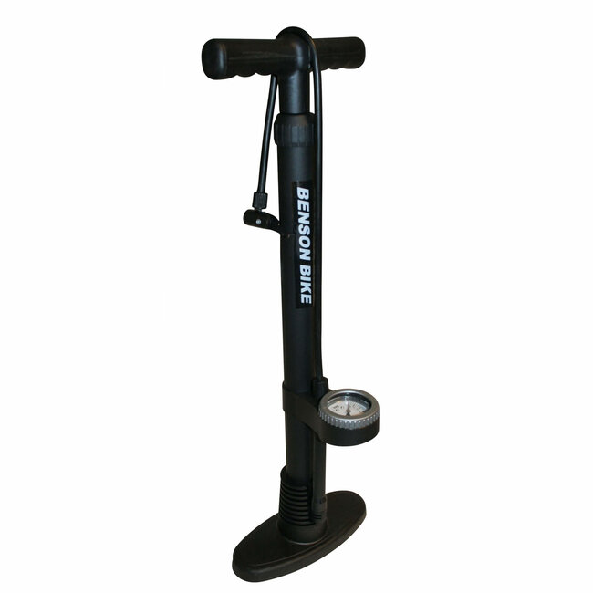 Benson Fietspomp met manometer - 11 bar - Auto en Hollands ventiel - Zwart